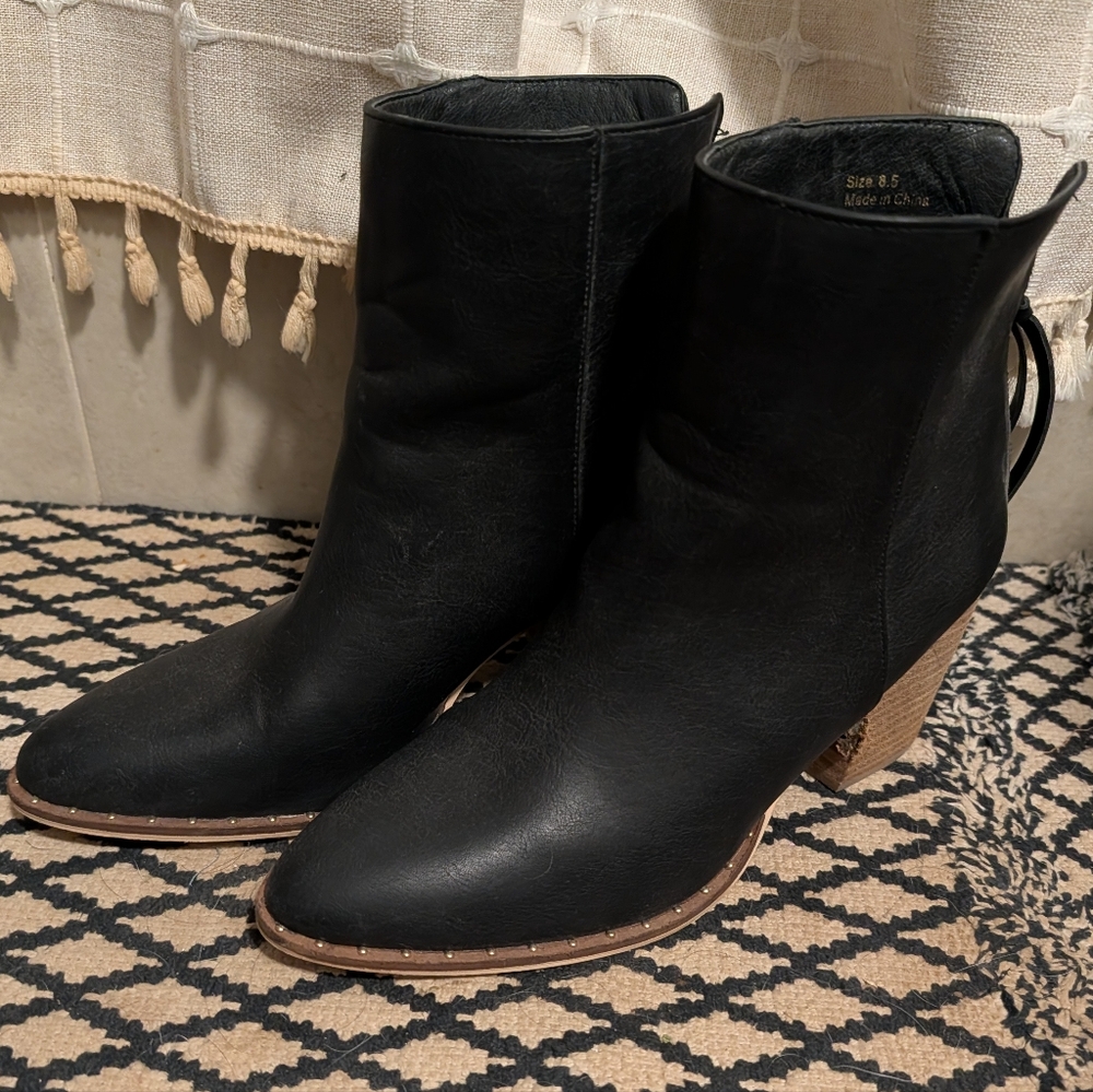 Black Studded Booties